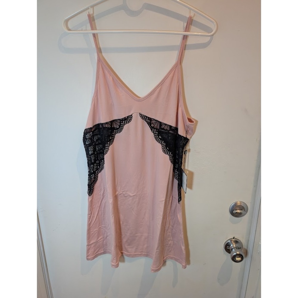 Laundry by Shelli Segal Pink Lace‎ Trim Dress Lingerie Sleepwear Size L